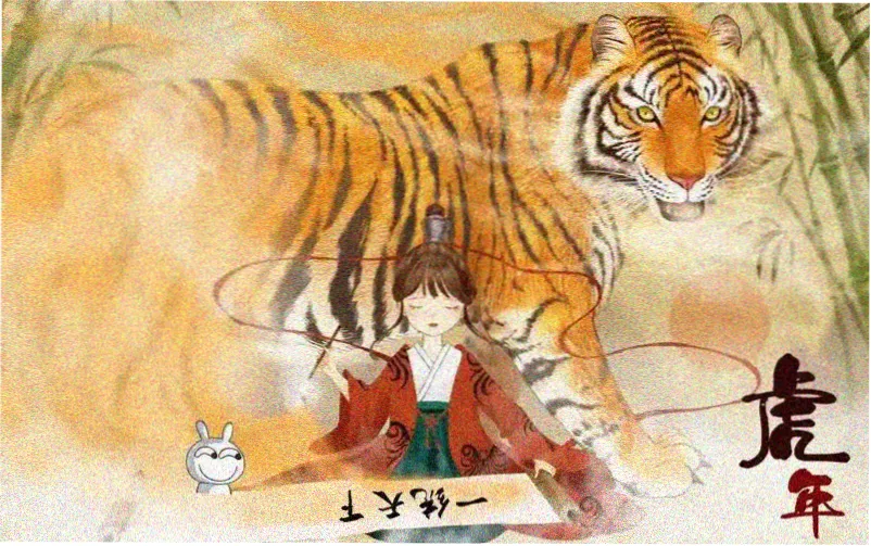 溱潼古镇水巷与石桥的夜色轮廓插画
